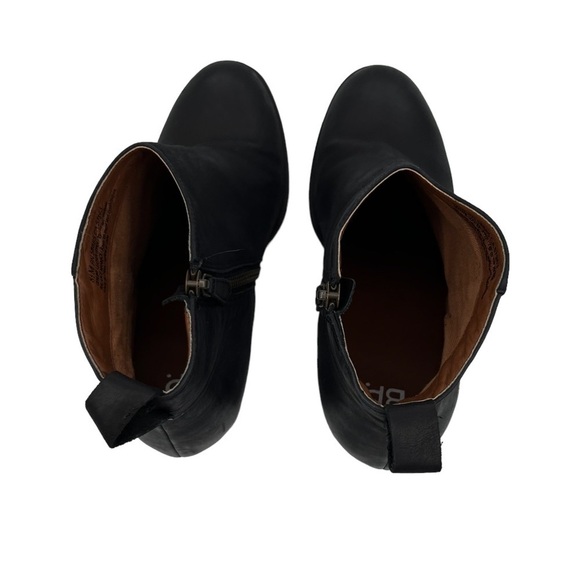 BP Lance Black Leather Block Heel Ankle Boots Size 8 1/2 Women's - Picture 5 of 9